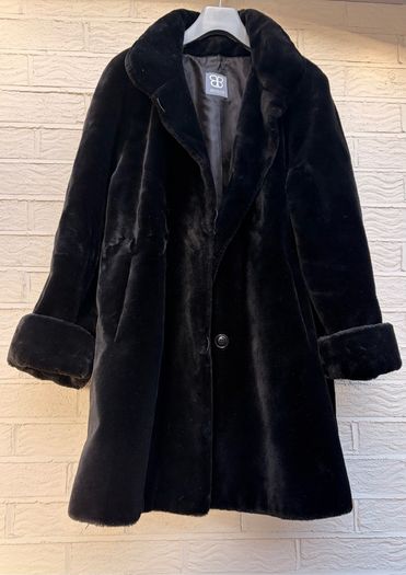 Basler vintage faux fur coat black luxury chic