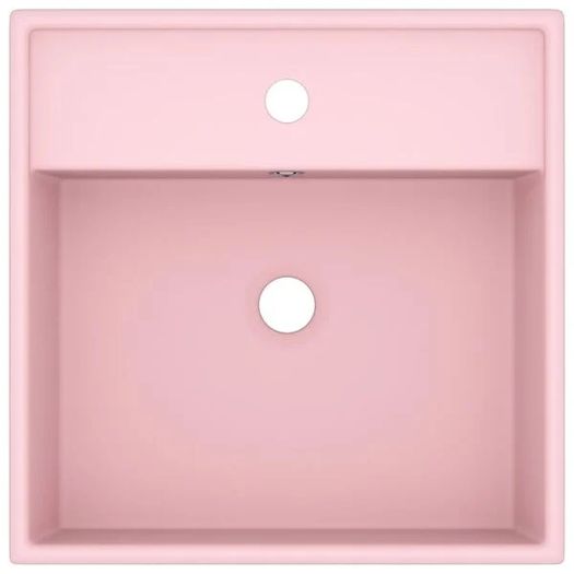 Luxury Basin Overflow Square Matt Pink 41x41 cm Ceramic