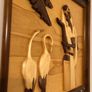 Vintage 60cm Vietnamese 3D Wood Intarsia Relief Art - Hand Carved Crane Longevity Panel Image 6