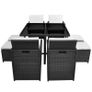9 Piece Outdoor Dining Set with Cushions Poly Rattan Black Image 2