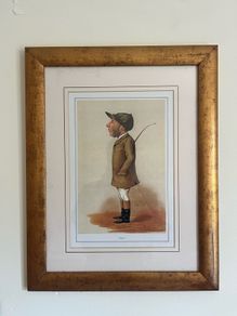 Set of 4 vintage-style sporting/gentleman prints in matching frames