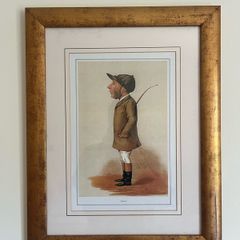 Set of 4 vintage-style sporting/gentleman prints in matching frames