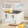 Kettle and Toaster Sets, 3000W 1.7L Rapid Boil Kettle & 4 Slice Toaster with 7 Browning Controls, Defrost, Reheat and Crumb Tray, Otter thermostat, Cream White Image 5