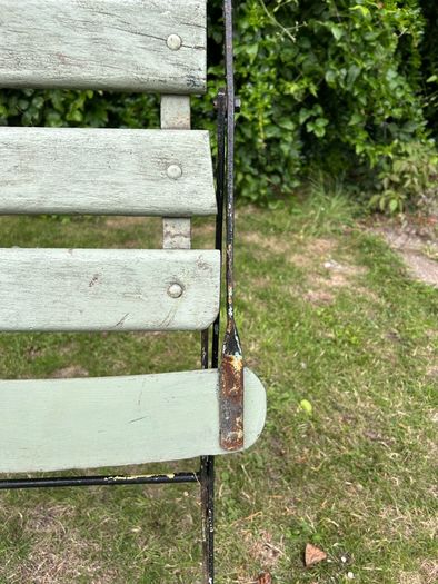 Pair of 1930s Vintage Green Folding Garden Chairs