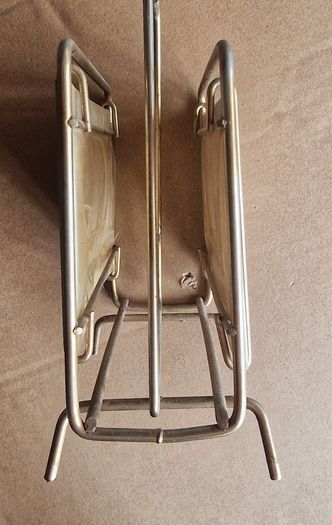 Vintage Brass Postcard or Letter Holder  Reversible Cottage & Red Roses