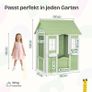 Wooden Kids Garden Playhouse with Planters  144cm Outdoor Play House Image 4