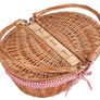 Oval Country Style Wicker Picnic Basket with Folding Handles & Liners for Picnics, Parties and BBQs - 40cm L x 30cm W x 20cm H (FREE POSTAGE) Image 3