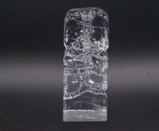 Vintage Ingrid Glasshutte Crystal Ice Block Vase