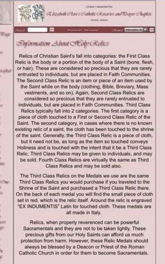 St Fatima Relic