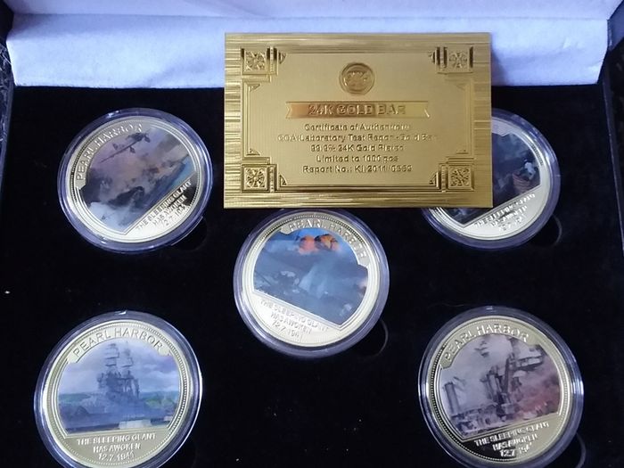 80th Anniversary Pearl Harbour 24k Gold Plated Cased Coin/Medallion Collection