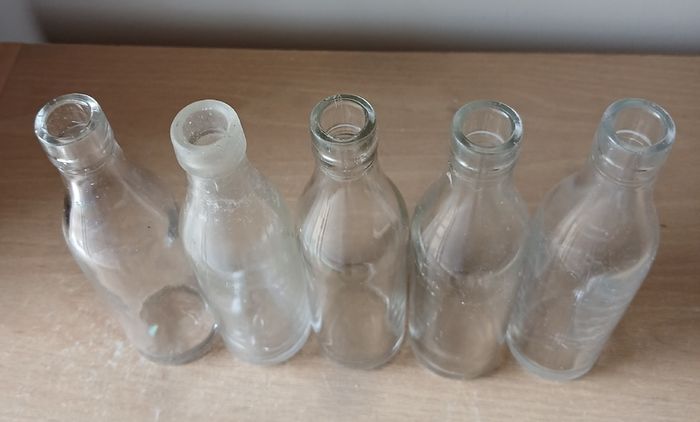 Lot of 5 small vintage Power whiskey bottles