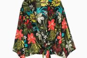 Multi Floral Wrap Long Sleeve Top   Stradivarius, Size M