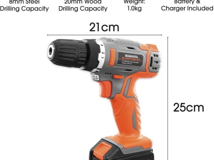 13Pc Cordless Drill Driver 18V/20V-Max Lithium-Ion, Electric Screwdriver, Accessory Kit, LED Work Light, Quick Change Battery & Charger Included (FREE POSTAGE)