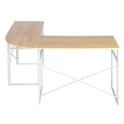 Stylish Oak/White L-Shaped Desk