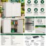 Outdoor Resin Storage Cabinet White Waterproof Garden Storage Shed with Lockable Doors Image 2