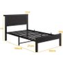 Single Bed Frame with Wood Storage Headboard Image 2
