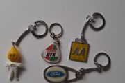 4 x Vintage 60's  70's  Key Rings Esso , AA , Castrol GTX  , Old Ford
