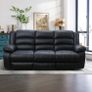 3 Seater PU Leather Recliner Sofa Black Image 2