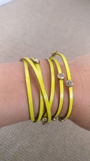 Yellow Real Leather Bracelet