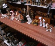 collection of dog ornaments
