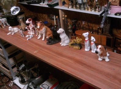 collection of dog ornaments