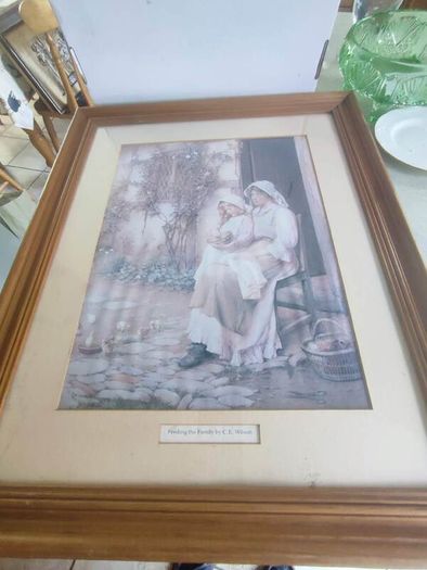 Frames Large Print Of Feeding The Family Charles Edward Wilson (british 1854-1941) The Young Brood