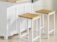 main image for ad Set of 2 Wooden Kitchen Stools with Footrest