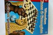 Chad Valley Wooden Chess and Draughts Board Game - (Free items for first buyer to offer asking price on this)