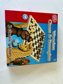 Chad Valley Wooden Chess and Draughts Board Game - (Free items for first buyer to offer asking price on this)