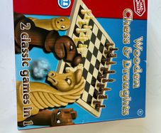 Chad Valley Wooden Chess and Draughts Board Game - (Free items for first buyer to offer asking price on this)