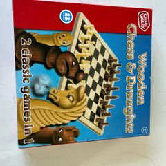 Chad Valley Wooden Chess and Draughts Board Game - (Free items for first buyer to offer asking price on this)