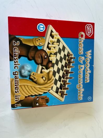 Chad Valley Wooden Chess and Draughts Board Game - (Free items for first buyer to offer asking price on this)