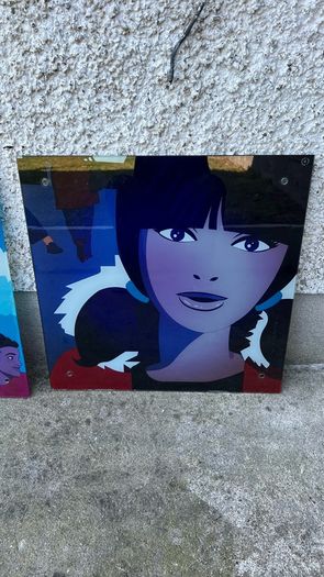 3 panels of a mural of Dublin from McDonalds Grafton Street