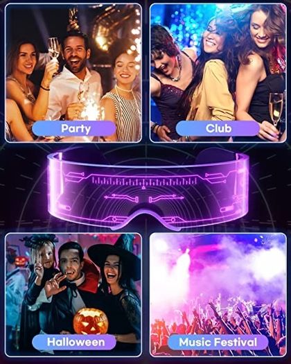 LED Visor Glasses - Luminous Futuristic Flashing Glasses (FREE POSTAGE)