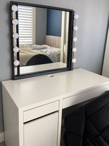 Hollywood style mirror and lights