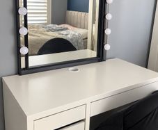 Hollywood style mirror and lights