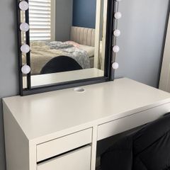Hollywood style mirror and lights