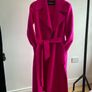 Uterque bright pink alpaca wool coat with belt XS Image 5