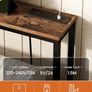 200 cm Narrow Console Table with Power Outlet, 18 cm Skinny Sofa Table, Long Behind Couch Table with Charging Station, for Entryway, Hallway, Living Room, Rustic Brown and Black Image 7