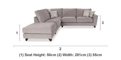 Large Corner Sofa with Footstool