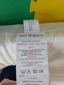 Baby Elegance cot mattress