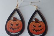 Halloween Scary Pumpkin Waterdrop Earrings