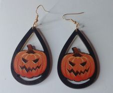 Halloween Scary Pumpkin Waterdrop Earrings