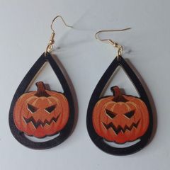 Halloween Scary Pumpkin Waterdrop Earrings