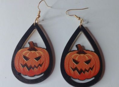 Halloween Scary Pumpkin Waterdrop Earrings