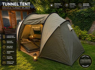 Large Tunnel Tent for 4 people