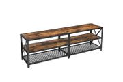 TV cabinet tv stand  TV table, lowboard for TV up to 60 inches, TV cabinet with shelves, steel frame, TV shelf for living room, bedroom, vintage brown-black
