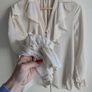 shirt women M , cream shirt long sleeved Image 2