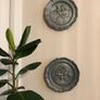 Pair Vintage German 95% Pewter 3D Relief Wall Plates - Angel Mark Image 9