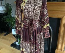 Beautiful Fendi inspired design pleated shirt dress